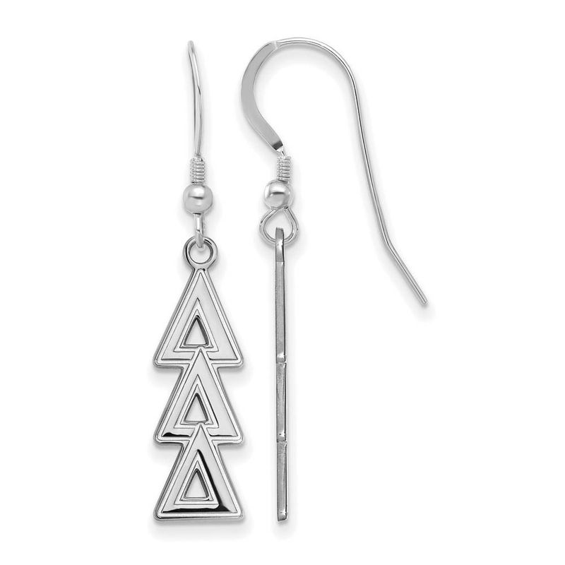 Sterling Silver Delta Delta Delta Dangle Medium Earrings